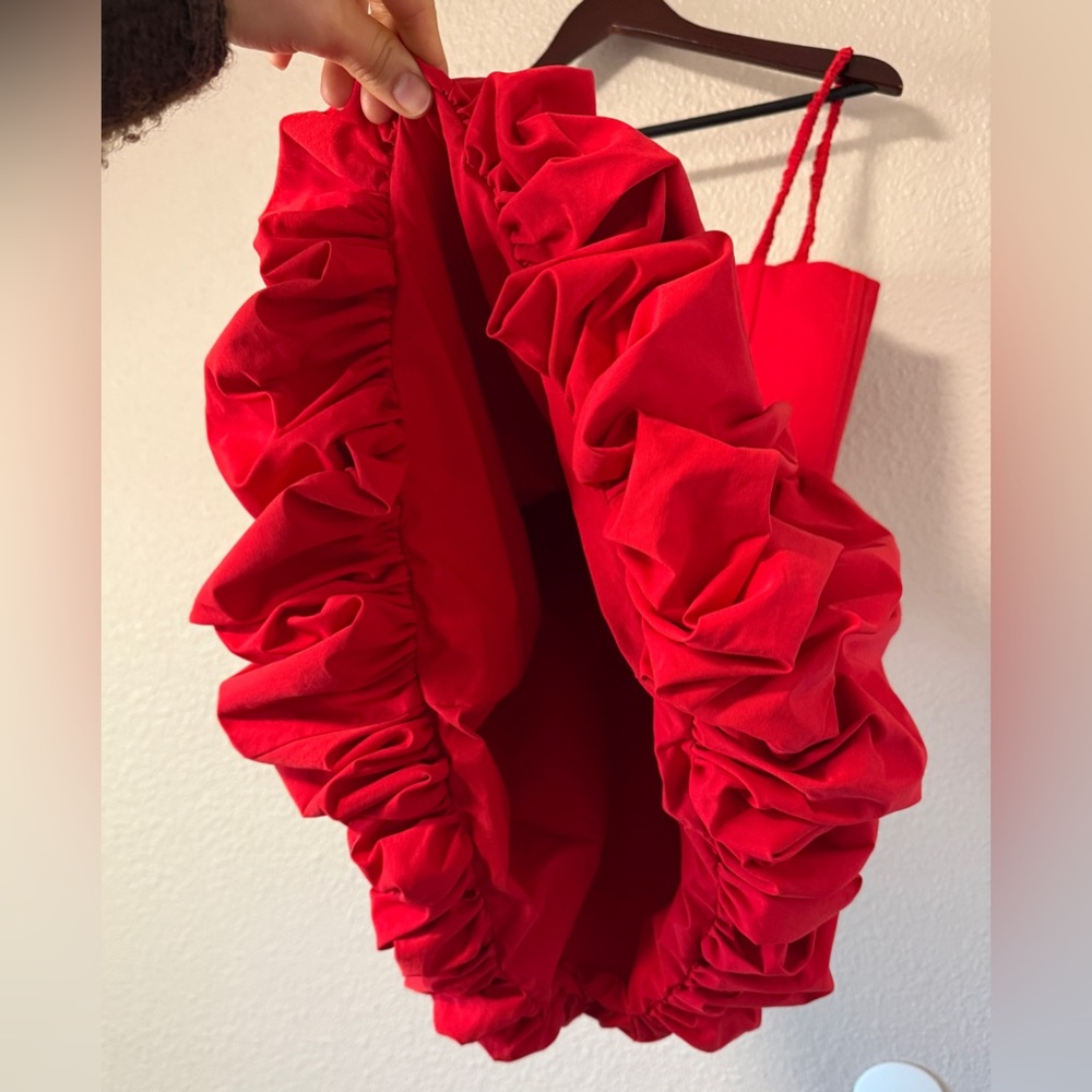 NWOT AKNVAS Anais Red Bubble Mini Dress Floral Birthday Party Holiday Dress 2 - Picture 7 of 7